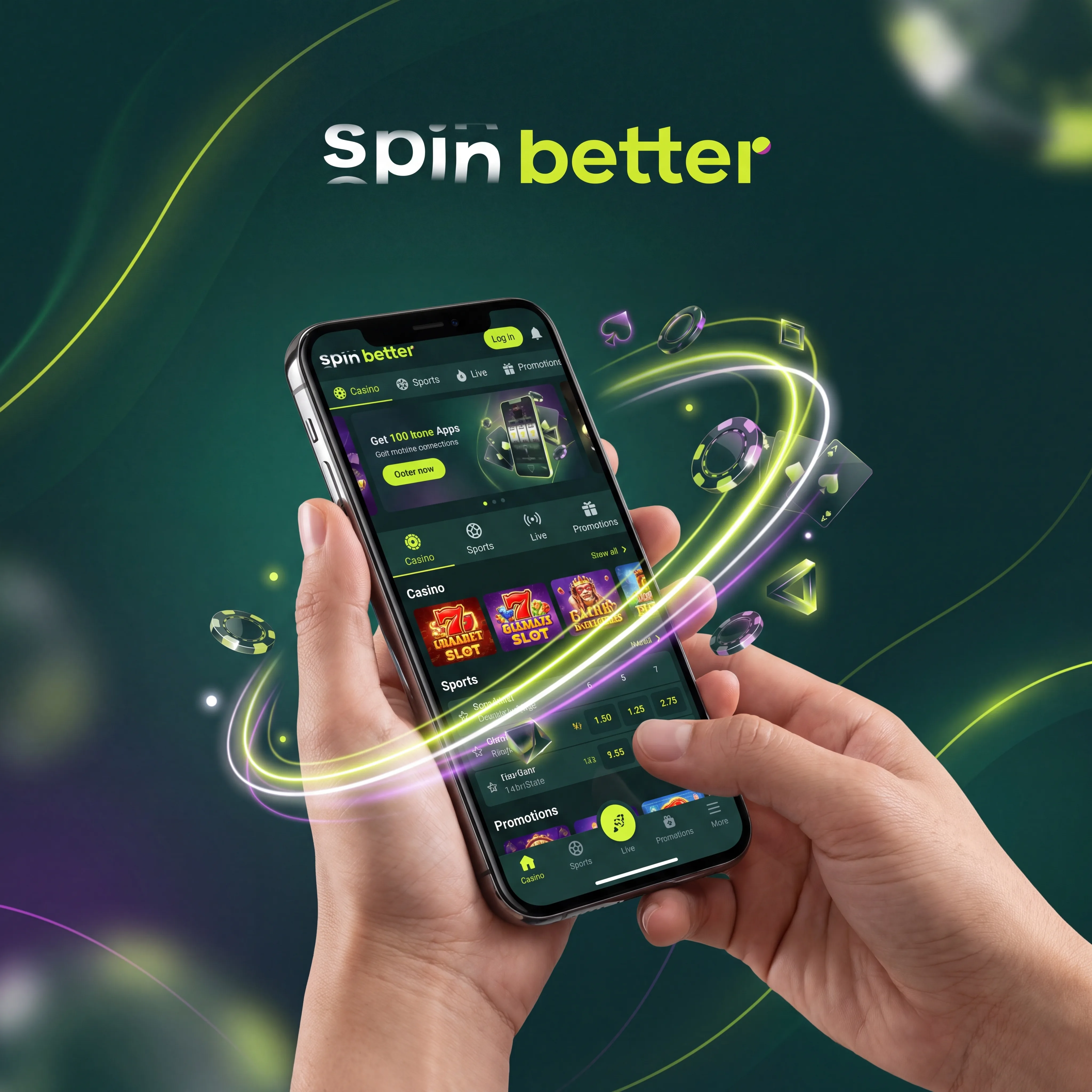 SpinBetter auf einem Smartphone